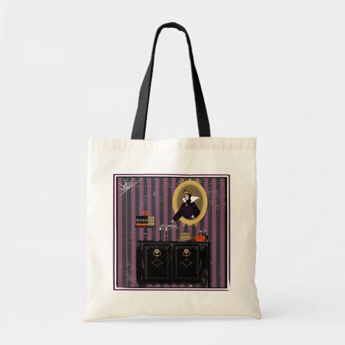 Halloween Snow White witch and cake tote bag