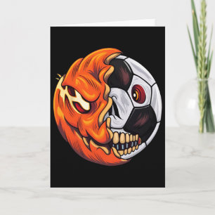 Halloween Soccer Byll Pumpkin Skull Soccer Player  Card