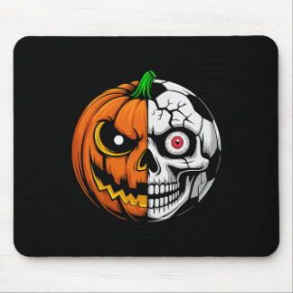 Halloween Soccer Byll Pumpkin Skull Soccer Player Mouse Pad