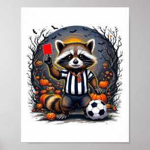 Halloween Soccer Referee Funny Red-card Feral Ref Poster