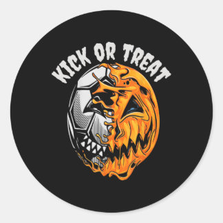 Halloween Soccer Skeleton Classic Round Sticker