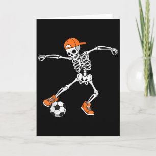 Halloween Soccer Skeleton Football Trick Or Treat Card