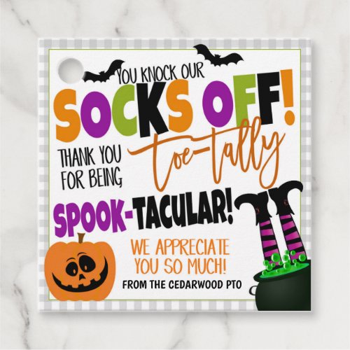 Halloween Sock Gift Tags Staff