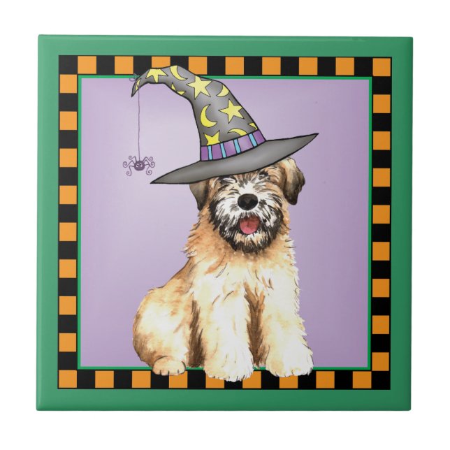 Halloween Soft Coated Wheaten Terrier Ceramic Tile (Front)