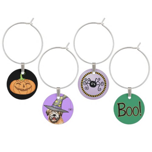 Halloween Soft Coated Wheaten Terrier Wine Charm