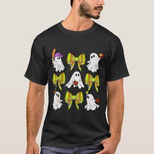 Halloween Softball Ghosts Softball Daughter Girls  T-Shirt