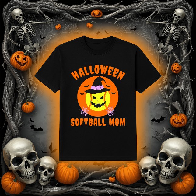 Halloween Softball Mom | Spooky Witch Ball T-Shirt (Creator Uploaded)