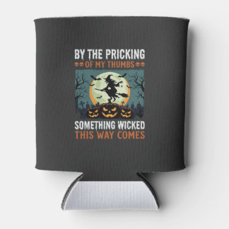 Halloween Something Wicked Witch Pumpkin Vintage Can Cooler