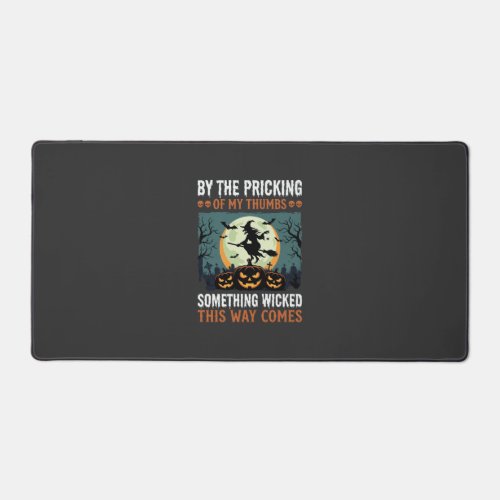 Halloween Something Wicked Witch Pumpkin Vintage Desk Mat