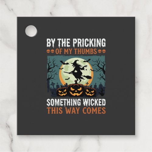 Halloween Something Wicked Witch Pumpkin Vintage Favor Tags