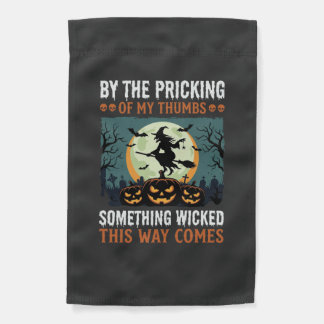 Halloween Something Wicked Witch Pumpkin Vintage Garden Flag