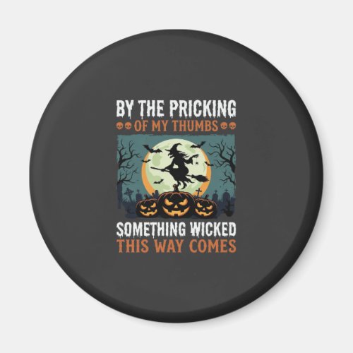 Halloween Something Wicked Witch Pumpkin Vintage Magnet