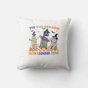 Halloween Sonography Retro Tis The Season Ultrasou Throw Pillow