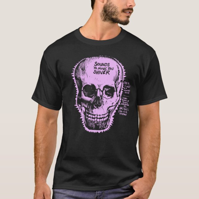 Halloween Sounds to Make You Shiver 2-Sided Skull T-Shirt (Front)