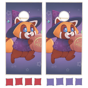 Halloween Space Panda Cornhole Set
