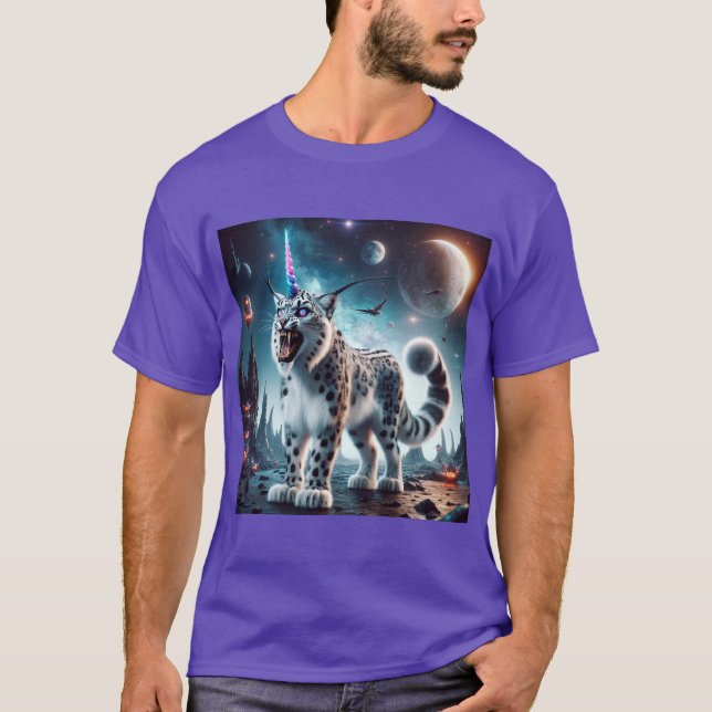 Halloween Space Snow Leopard Unicorn Mouse Pad T-Shirt (Front)