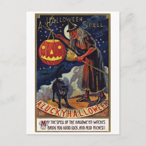 Halloween spell postcard