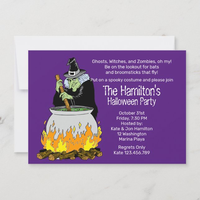 Halloween Spells Witch Brew Invitation (Front)