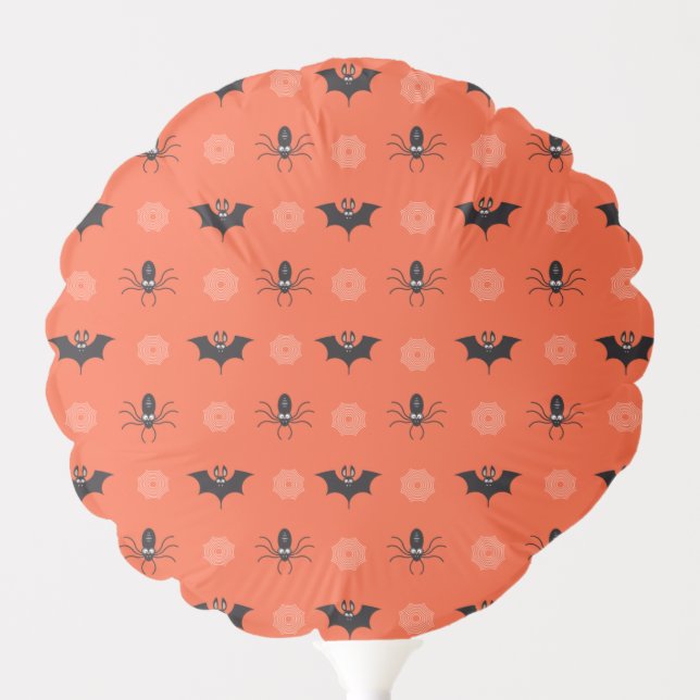 Halloween spider, bat & cobweb pattern balloon (Front)