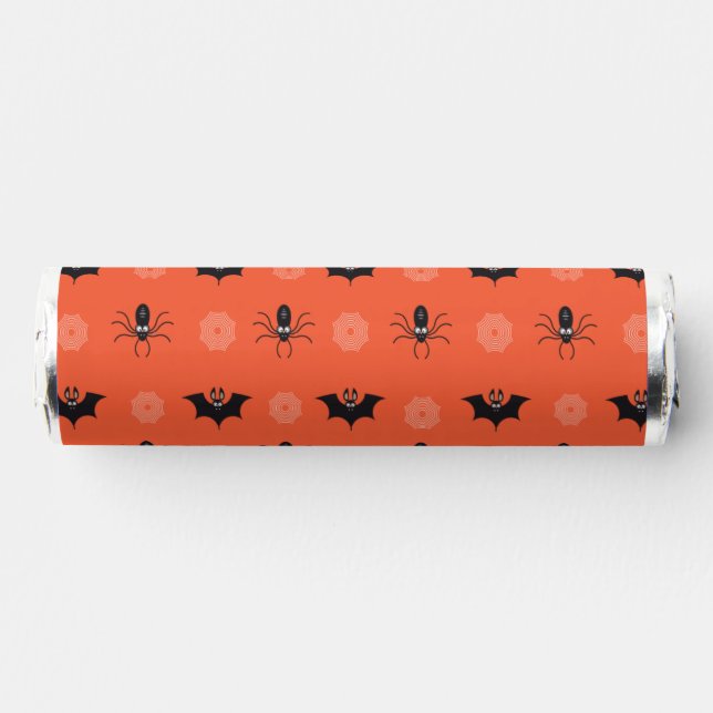 Halloween spider, bat & cobweb pattern breath savers® mints (Front)