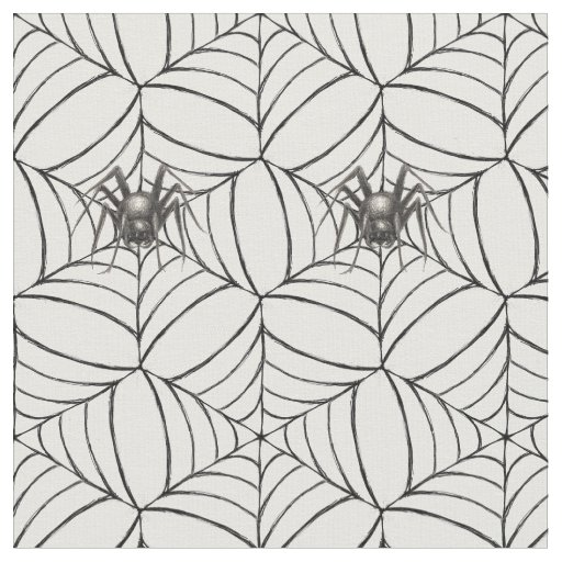 Halloween Spider Cobwebs Light Creepy Pattern Fun Fabric