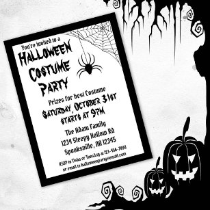 Halloween Spider Costume Party Invitation Postcard