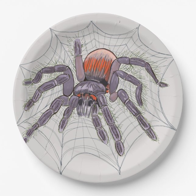Halloween Spider Creepy Fun Paper Plates (Front)