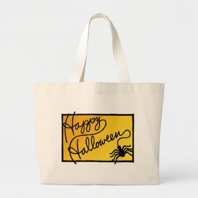 Halloween Spider Decoration Large Tote Bag (Front)