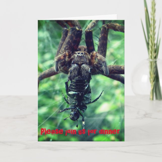 Halloween Spider Dinner Invitation (Front)