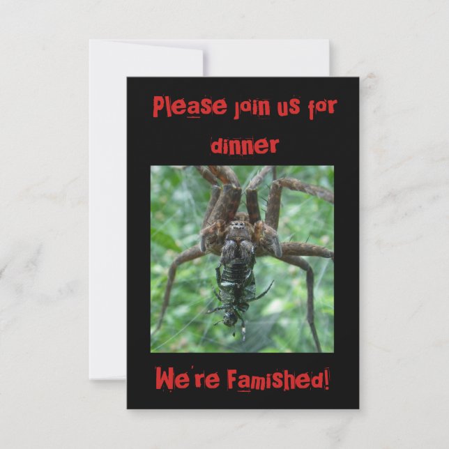 Halloween Spider Dinner Invitation (Front)