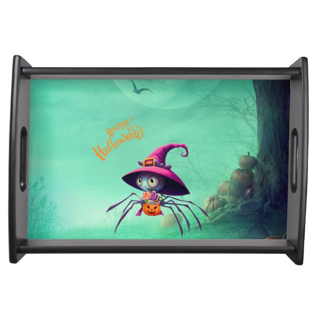 Halloween/spider/fall/pumpkin serving tray (Front)