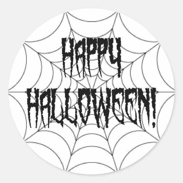 Halloween Spider Fingers and Web Classic Round Sticker (Front)