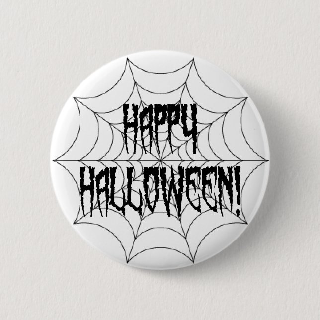 Halloween Spider Fingers and Web Pinback Button (Front)