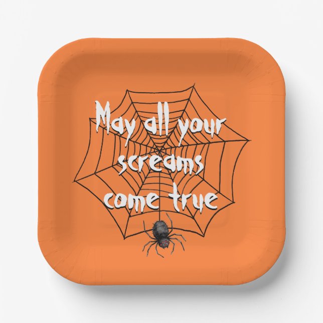 Halloween Spider in Web   Paper Plates (Front)
