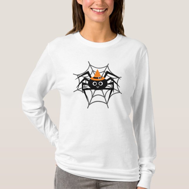 Halloween Spider in Web Tshirts and Gifts (Front)
