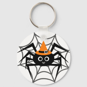 Halloween Spider in Web Tshirts and Gifts Keychain