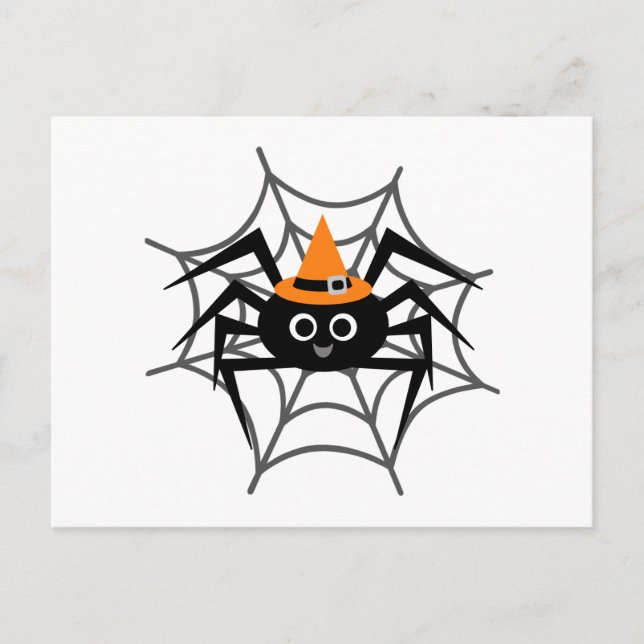 Halloween Spider in Web Tshirts and Gifts Postcard (Front)