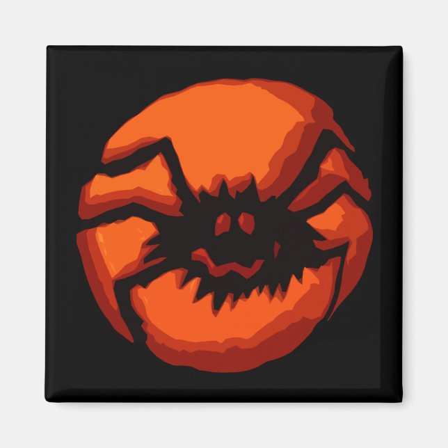 Halloween Spider Jack O Lantern Magnet (Front)