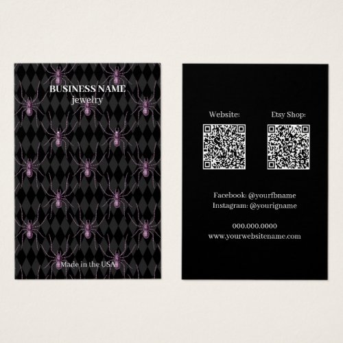 Halloween Spider Jewelry Business QR Code Earrings