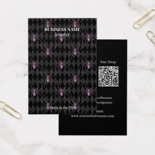 Halloween Spider Jewelry Business QR Code Necklace