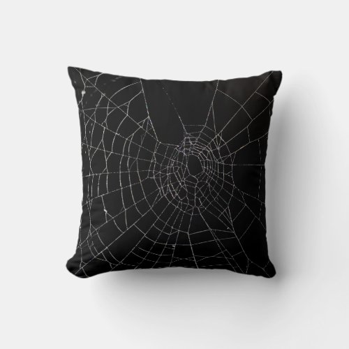 Halloween Spider Net Throw Pillow