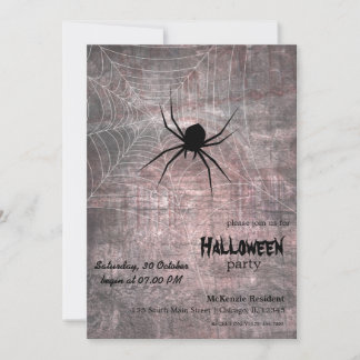 Halloween Spider Party Invitation