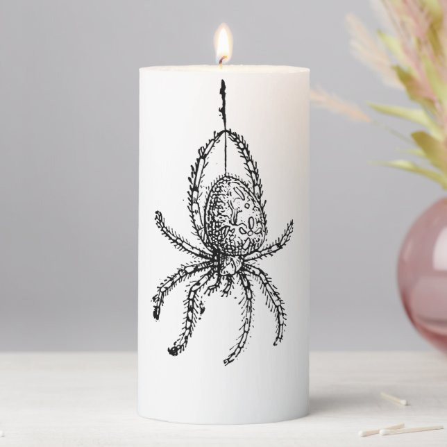 Halloween Spider Pillar Candle (In Situ)