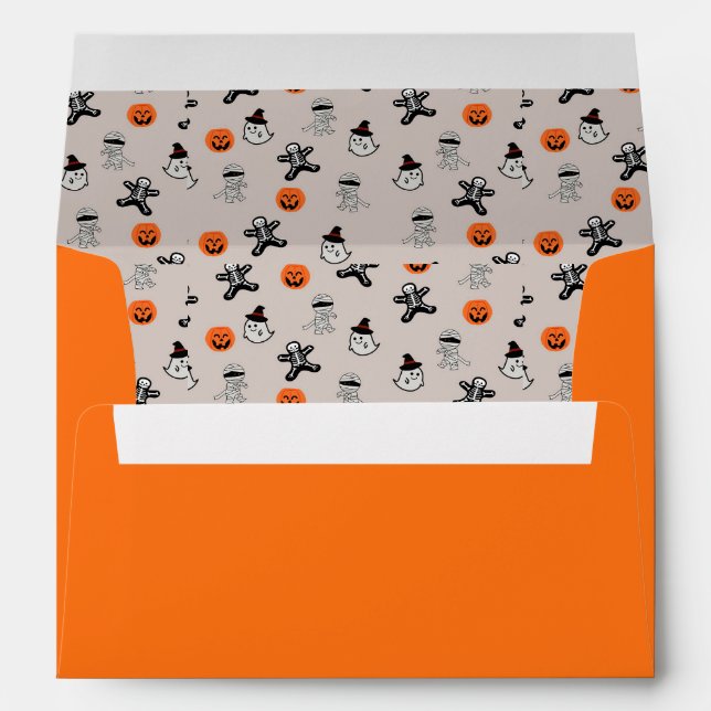 Halloween Spider Pumpkin Ghost Skull Envelope (Back (Bottom))