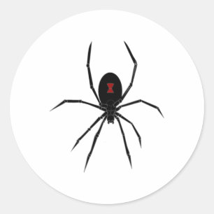 Halloween Spider Redback Black Widow Insect Women Classic Round Sticker