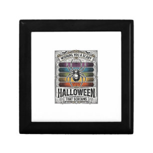 Halloween Spider Scary Retro Engraving Rainbow Web Gift Box