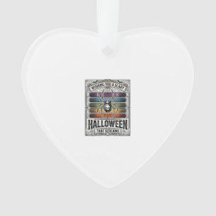 Halloween Spider Scary Retro Engraving Rainbow Web Ornament