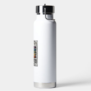 Halloween Spider Scary Retro Engraving Rainbow Web Water Bottle