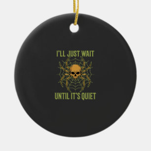 Halloween Spider Skull Quiet Ceramic Ornament