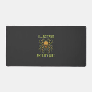 Halloween Spider Skull Quiet Desk Mat